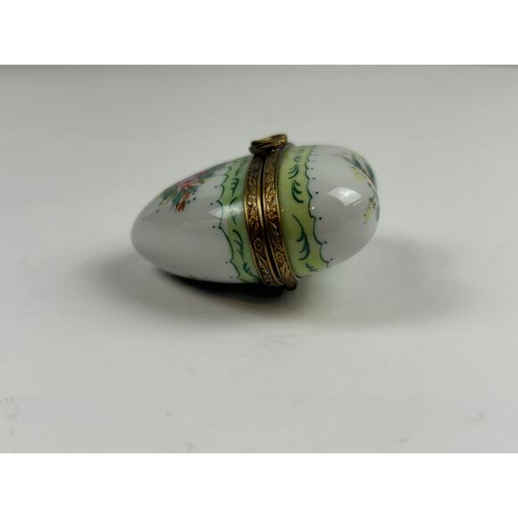 Rochard Limoges France Heart Trinket Box Hand Painted Floral Collectible - Picture 2 of 9
